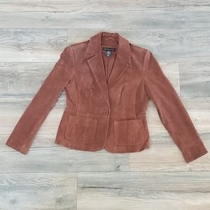 New York & Company Suede Leather Blazer Jacket